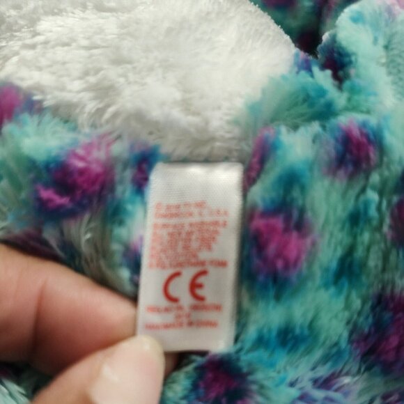 TySilk Beanie Boos Sydney for Claires Blue Spotted Leopard Cat Glitter Eye 16" - Picture 11 of 14